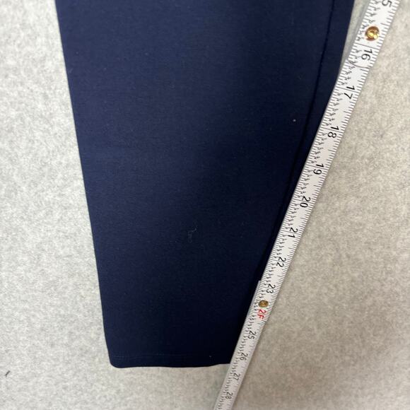 Lands End Legging Womens Large Navy Ankle Basic Elastic Waist High Rise Thick - Picture 6 of 11